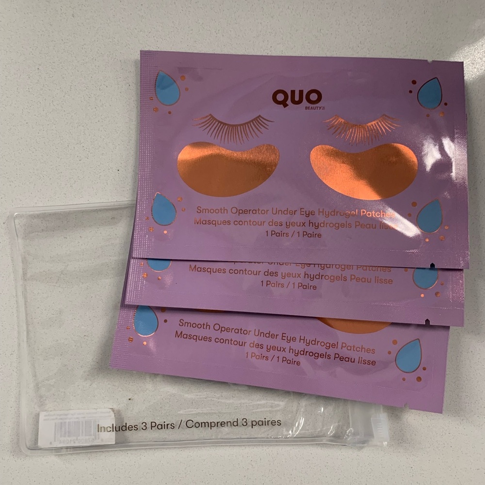 3/$10 NEW! Set of 3 Quo Beauty Under Eye Hydrogel Patches.